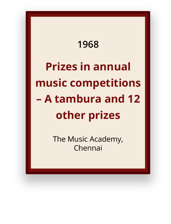 Prize from Music Academy Chennai